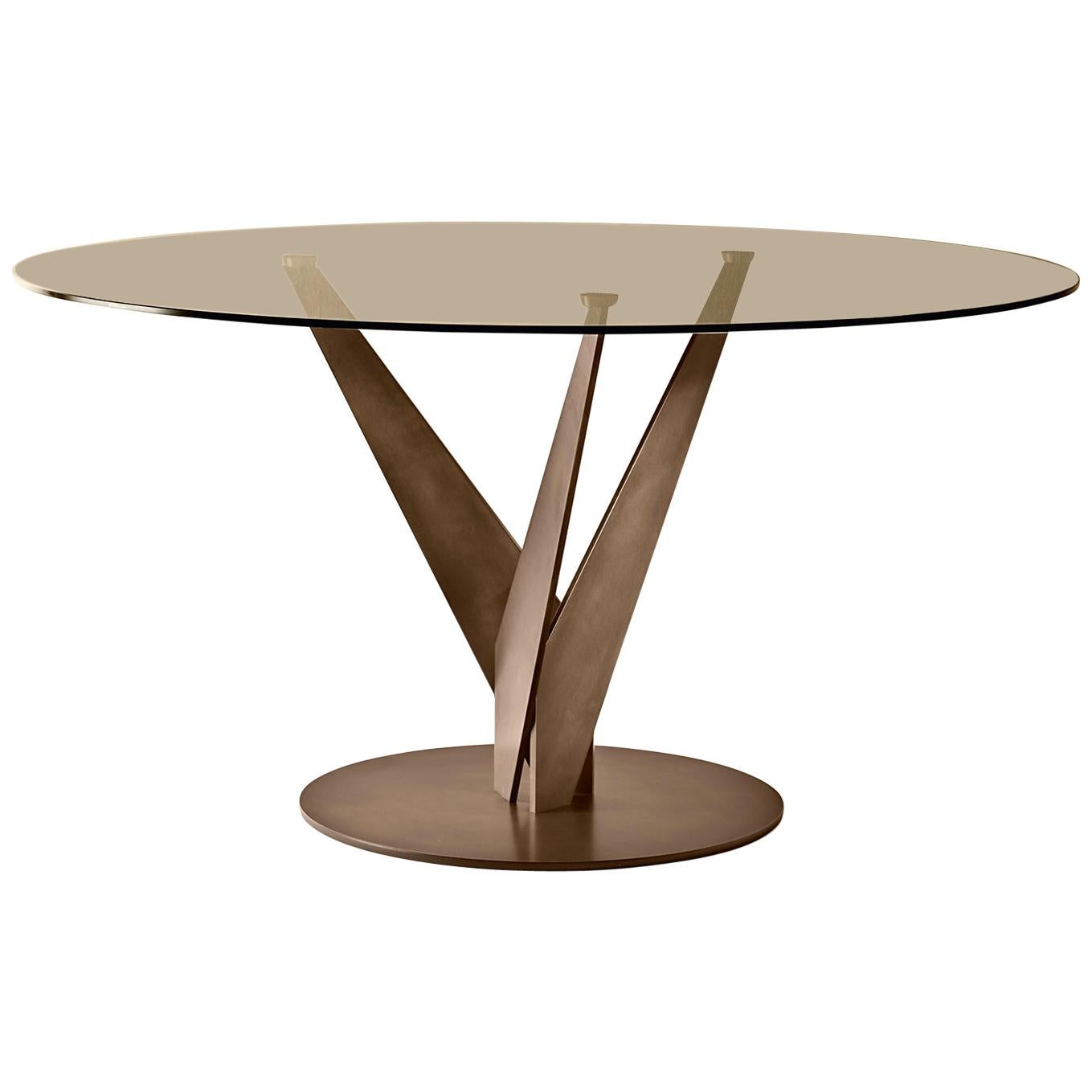 Ellipse Brass and Bronzed Table For Sale
