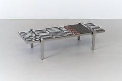 Table basse Ellipse par Roger Capron pour I.L.A., France, années 1970