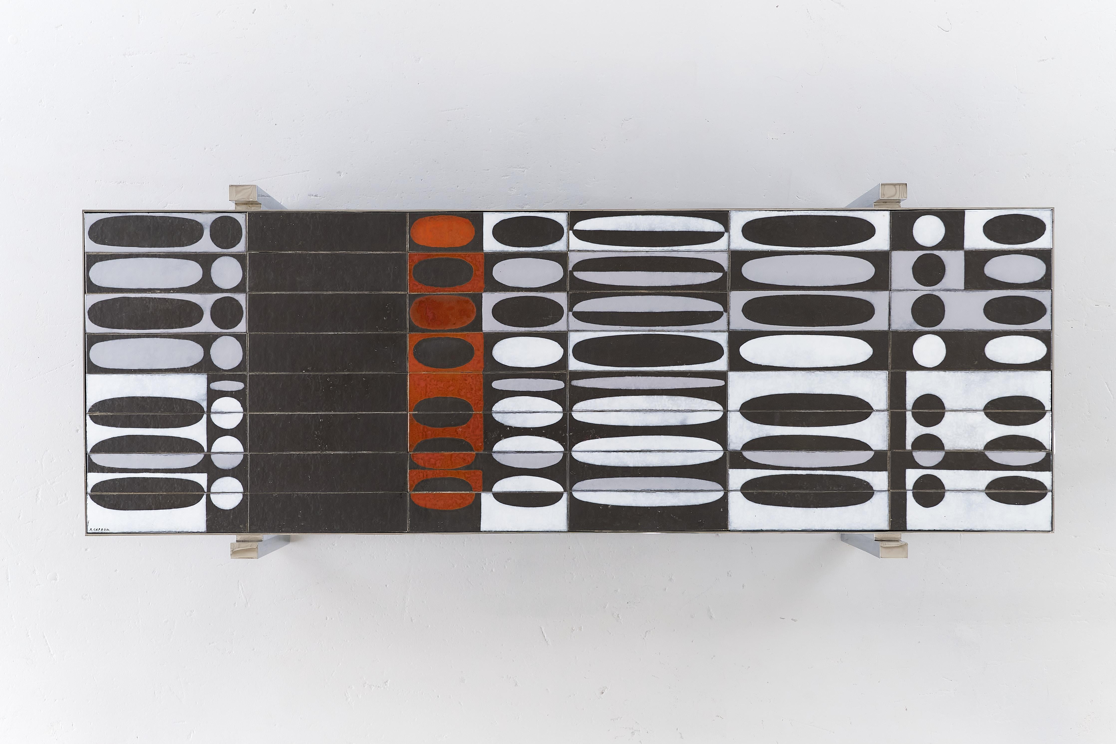 Céramique Table basse Ellipse de Roger Capron pour l'Atelier Callis, France, années 1970 en vente