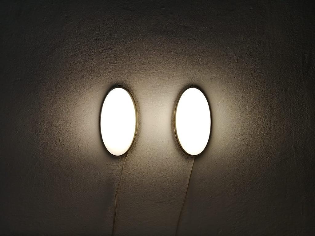 Ellipse Design Pair of Sconces Model 3683 by Limburg, 1980s, Germany In Good Condition In Hagenbach, DE