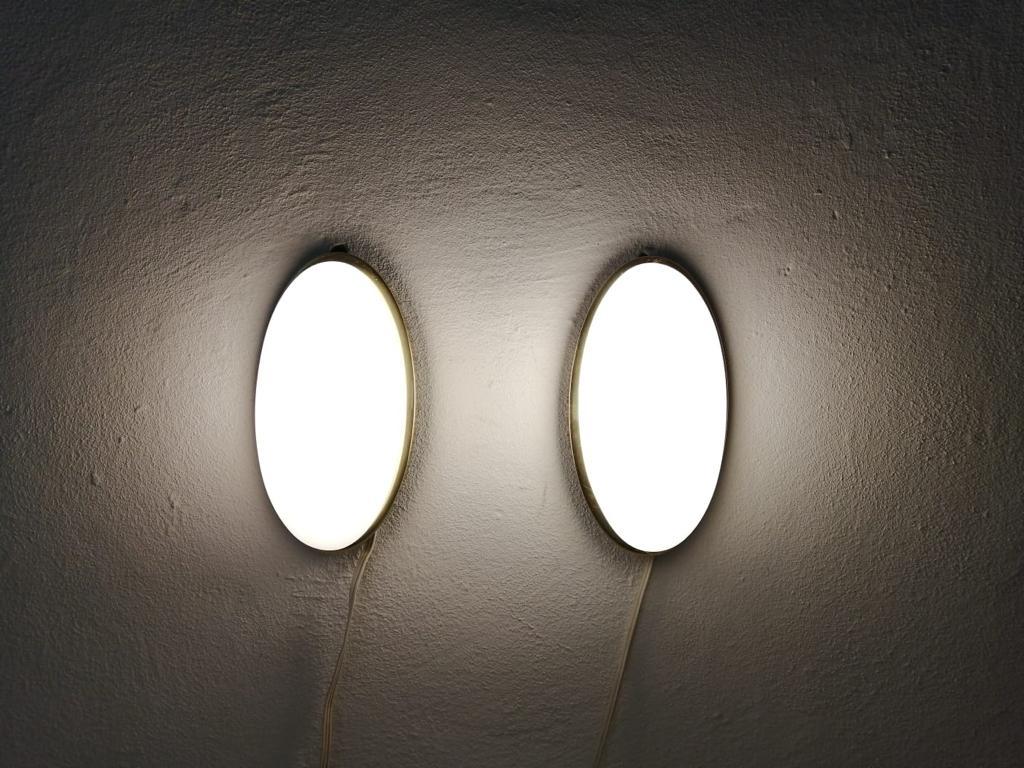 Glass Ellipse Design Pair of Sconces Model 3683 by Limburg, 1980s, Germany