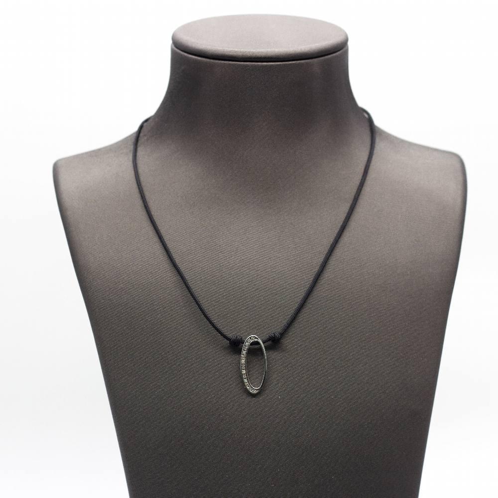Halskette aus Gold und Diamanten mit Ellipsen (Brillantschliff) im Angebot