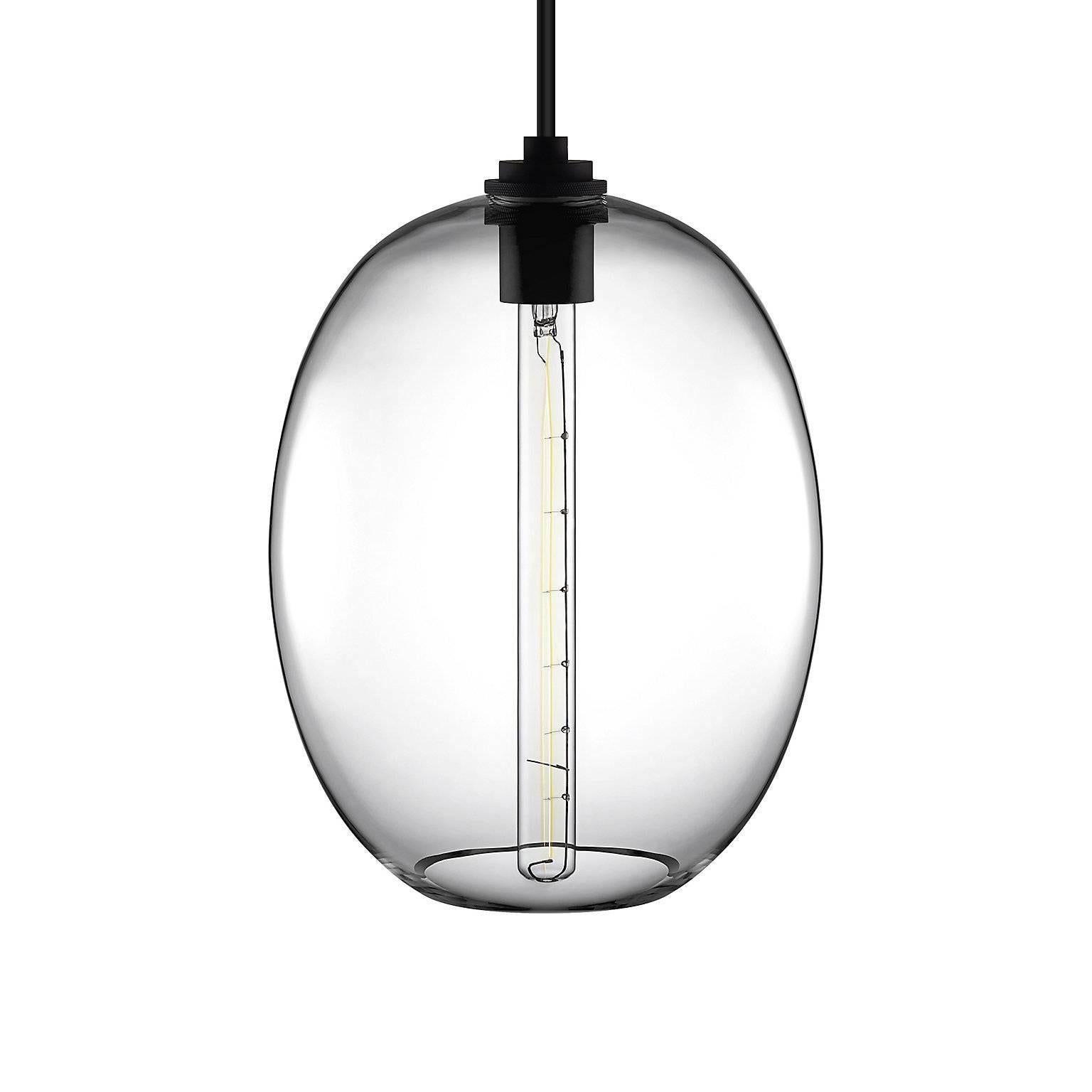 Ellipse Grand Crystal Handblown Modern Glass Pendant Light, Made in the USA