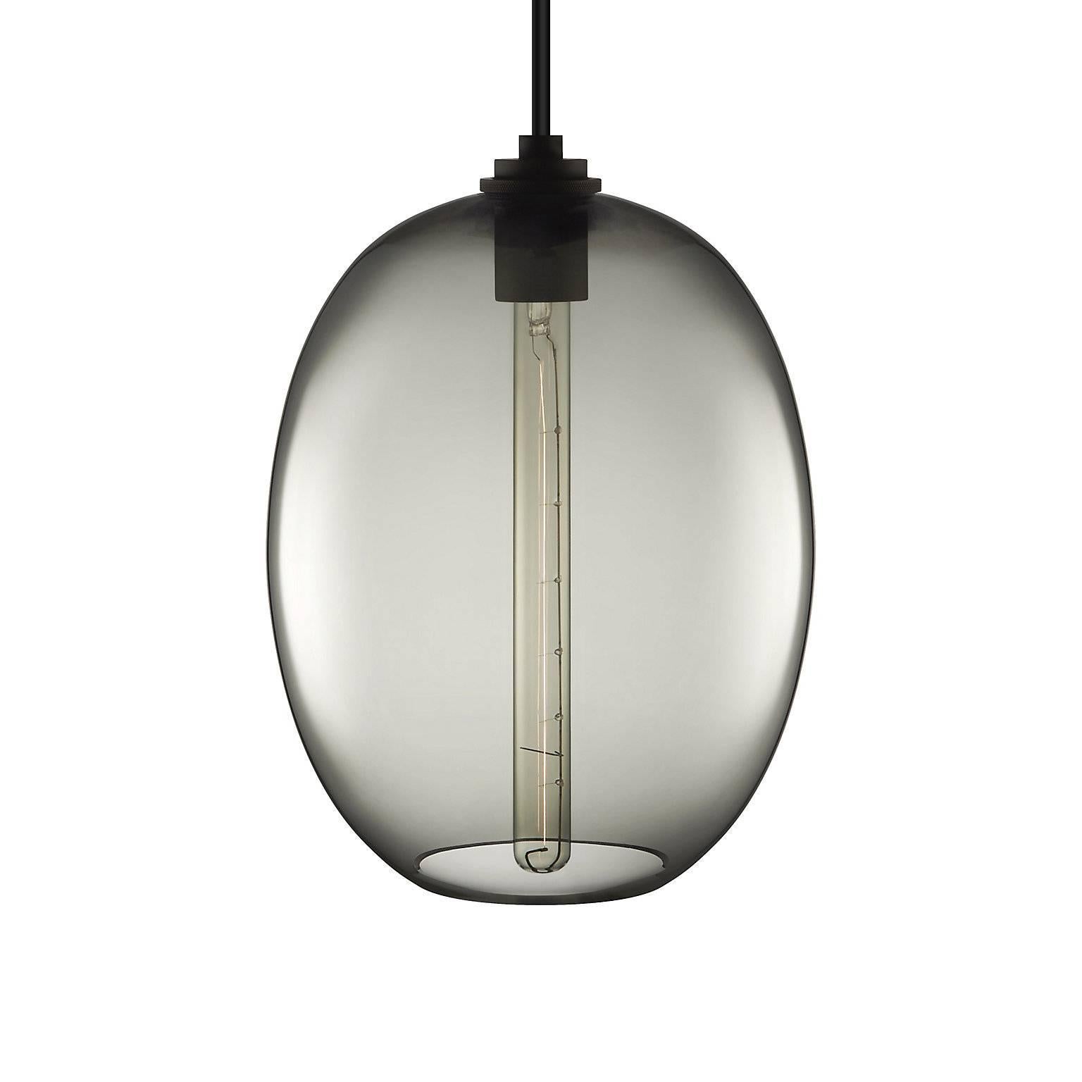 American Ellipse Petite Chartreuse Handblown Modern Glass Pendant Light, Made in the USA