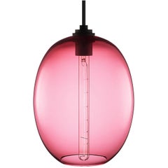 Ellipse Petite Rose Handblown Modern Glass Pendant Light, Made in the USA