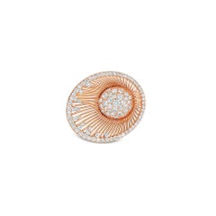 Ellipse white diamonds halo fashion contemporary design ring