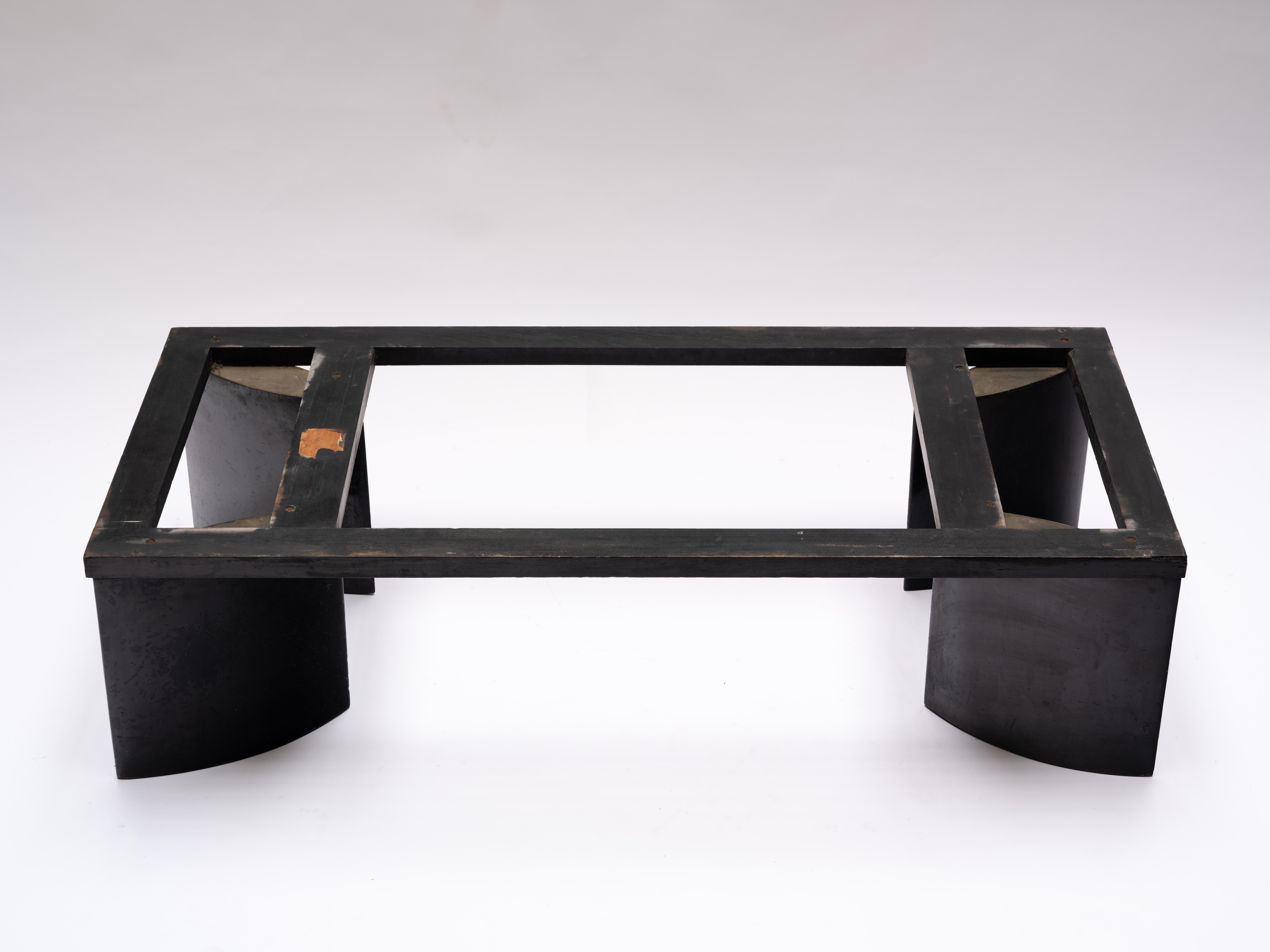 Marble Elliptical Feet Coffee Table by Joaquim Tenreiro For Sale