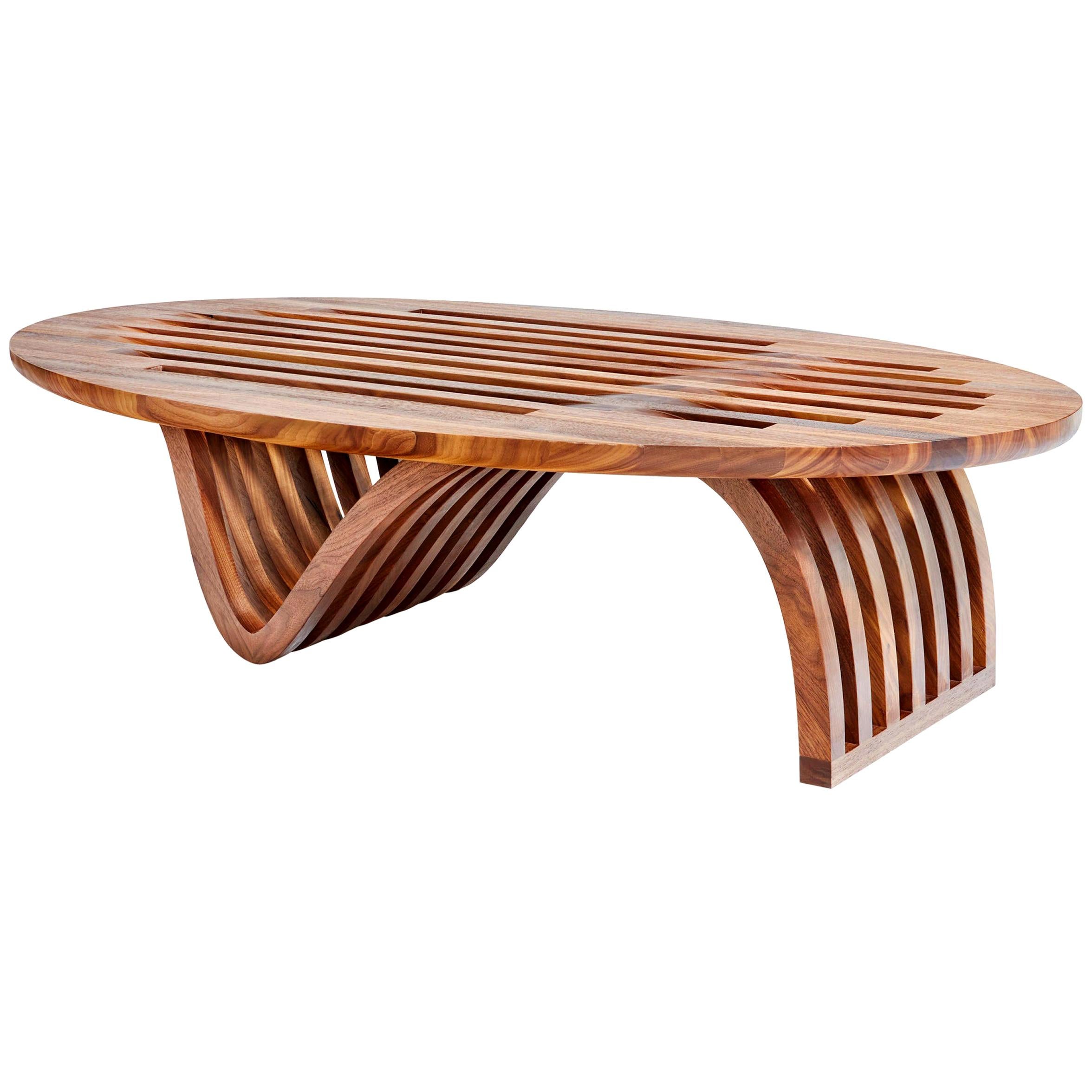 "Elliptical Coffee Table" by Minimalist Studio Craft Artist Adam Zimmerman