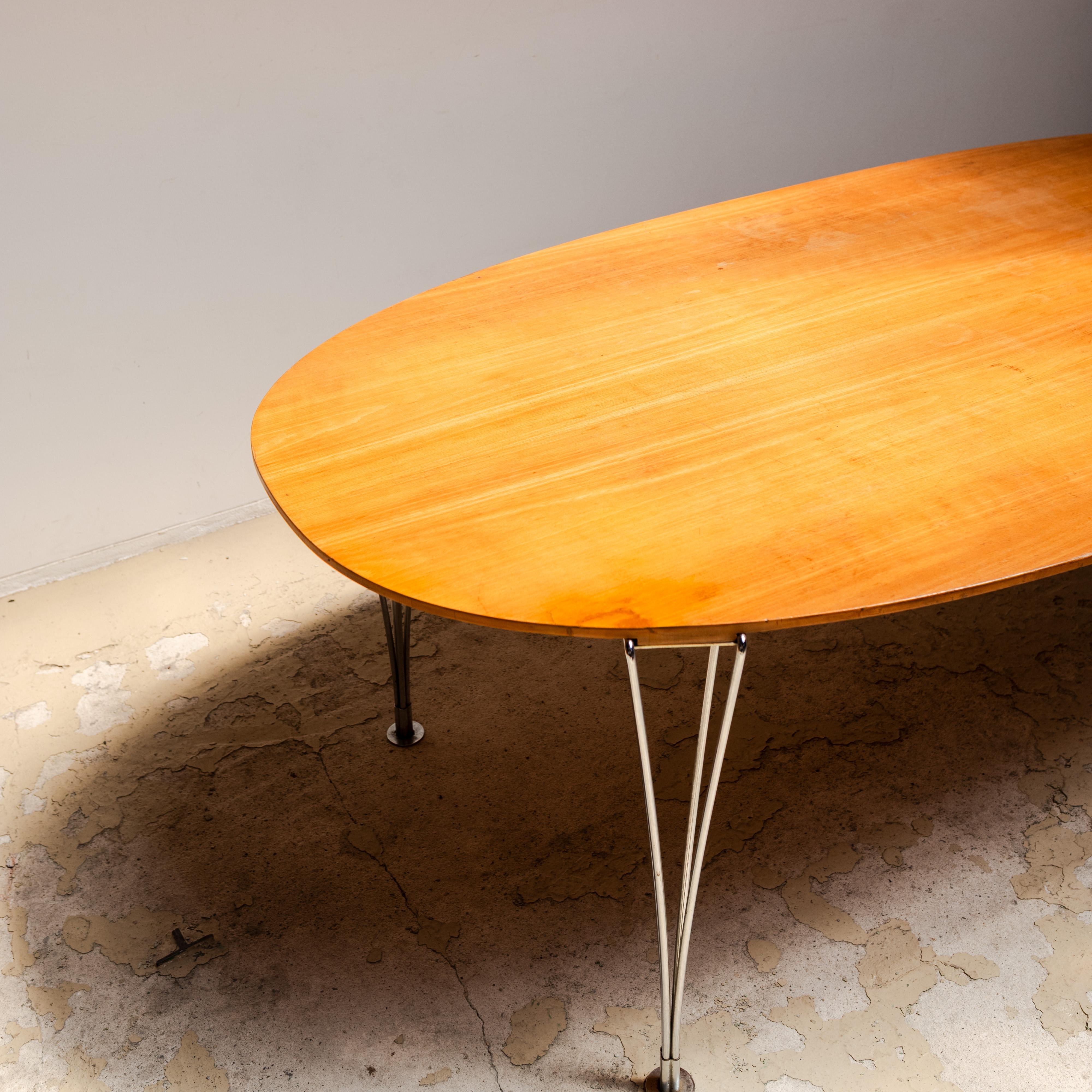 20th Century Elliptical Dining Table by Piet Hein & Bruno Mathsson, 1990s For Sale