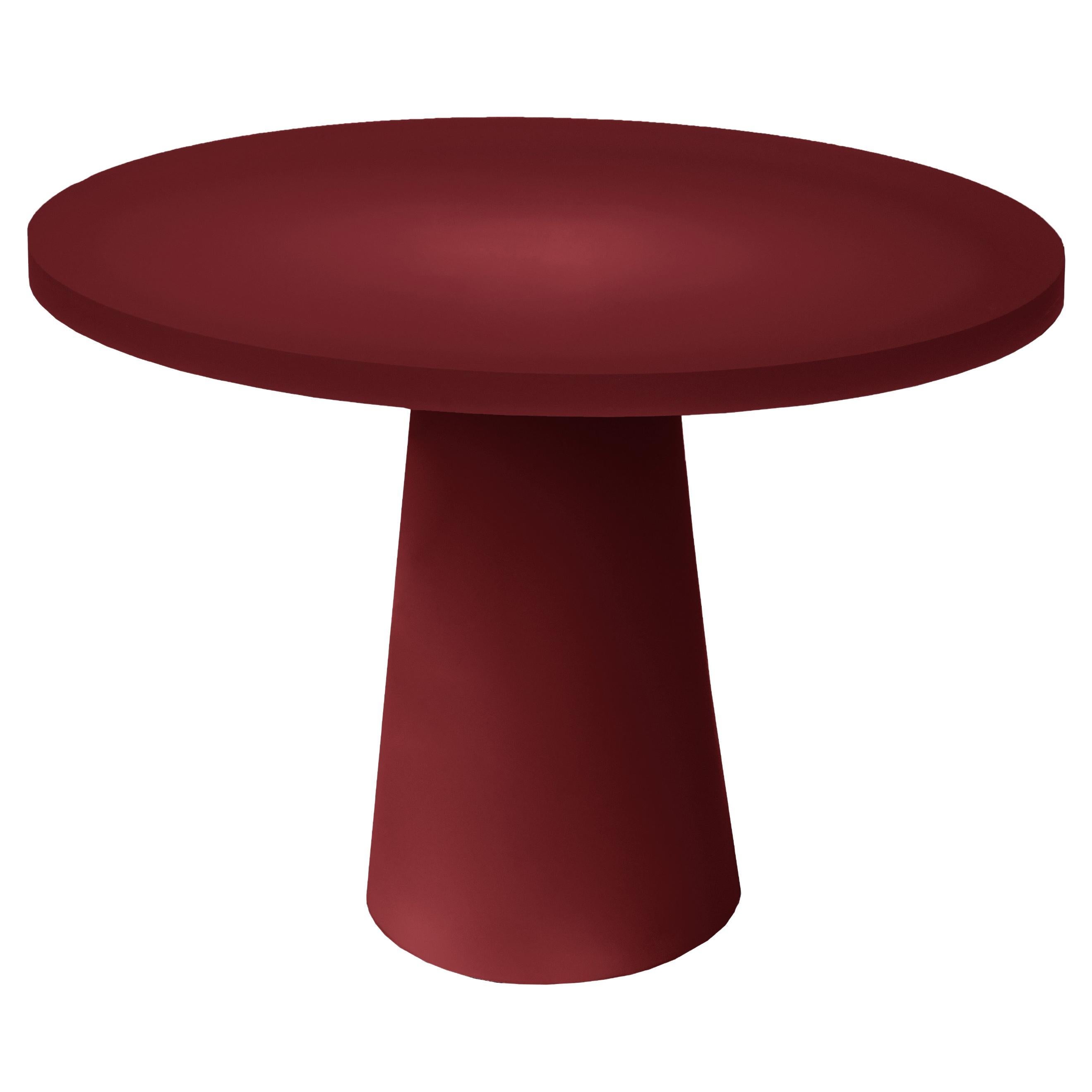 Elliptical Entry Resin Table In Burgundy by Facture, REP by Tuleste Factory For Sale