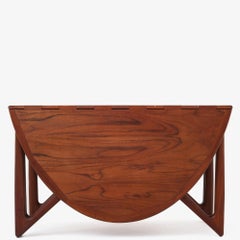 Elliptical 'Gateleg' Dining/Folding Table by Niels Koefoed