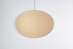 Elliptical Golden Wall Mirror with Golden Aluminum Frame 60s Italy