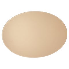 Elliptical Golden Wall Mirror with Golden Aluminum Frame 60s Italy