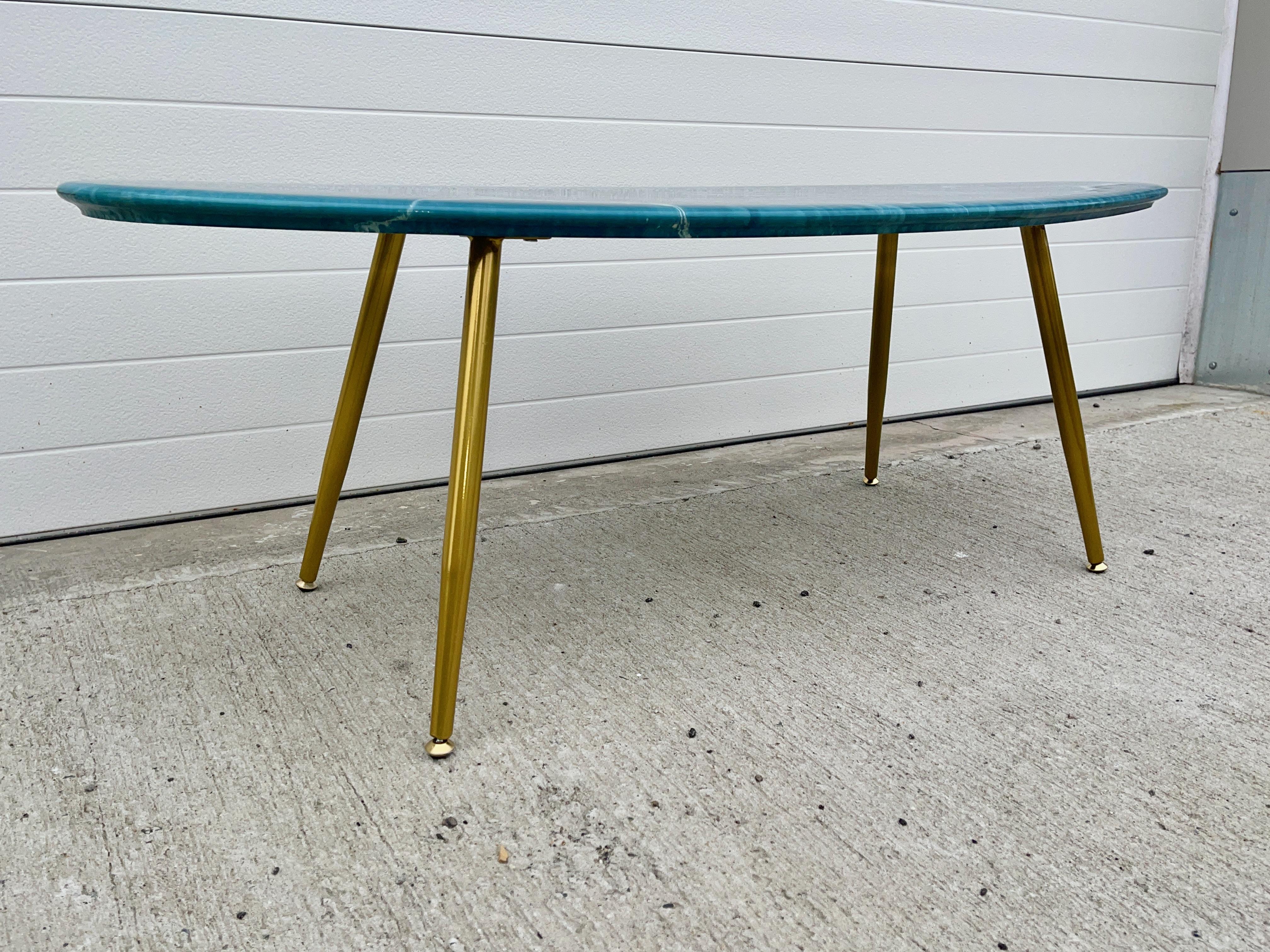 Mid-20th Century Elliptical Oval MarbleCraft Cocktail Table For Sale