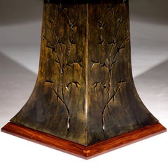 Elliptical Bolivian Rosewood and Steel Center Hall or Dining Table