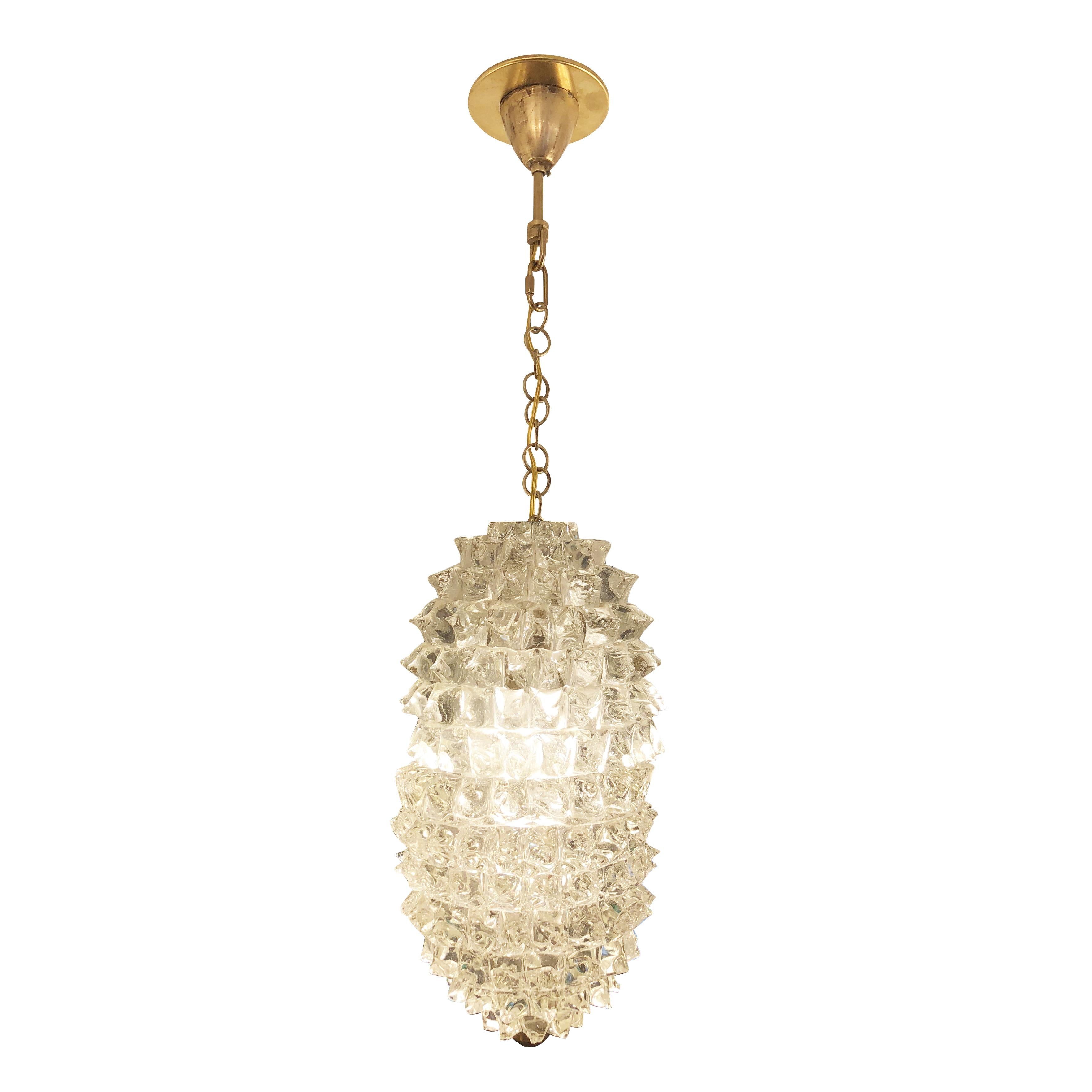 Italian Elliptical Rostrato Pendant by Ercole Barovier