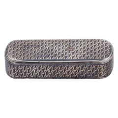 Elliptical shaped nickel silver snuff box