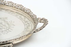 Elliptical shaped silver tray