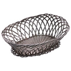 Elliptical silver wire basket