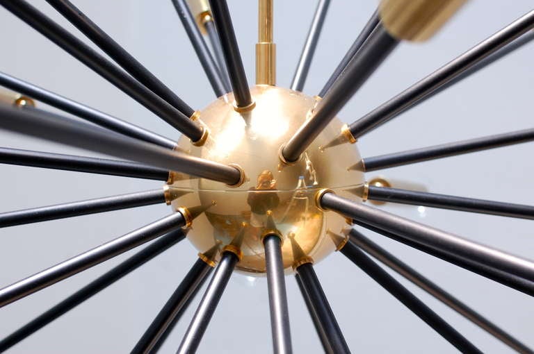 Brass Elliptical Sputnik Chandelier For Sale