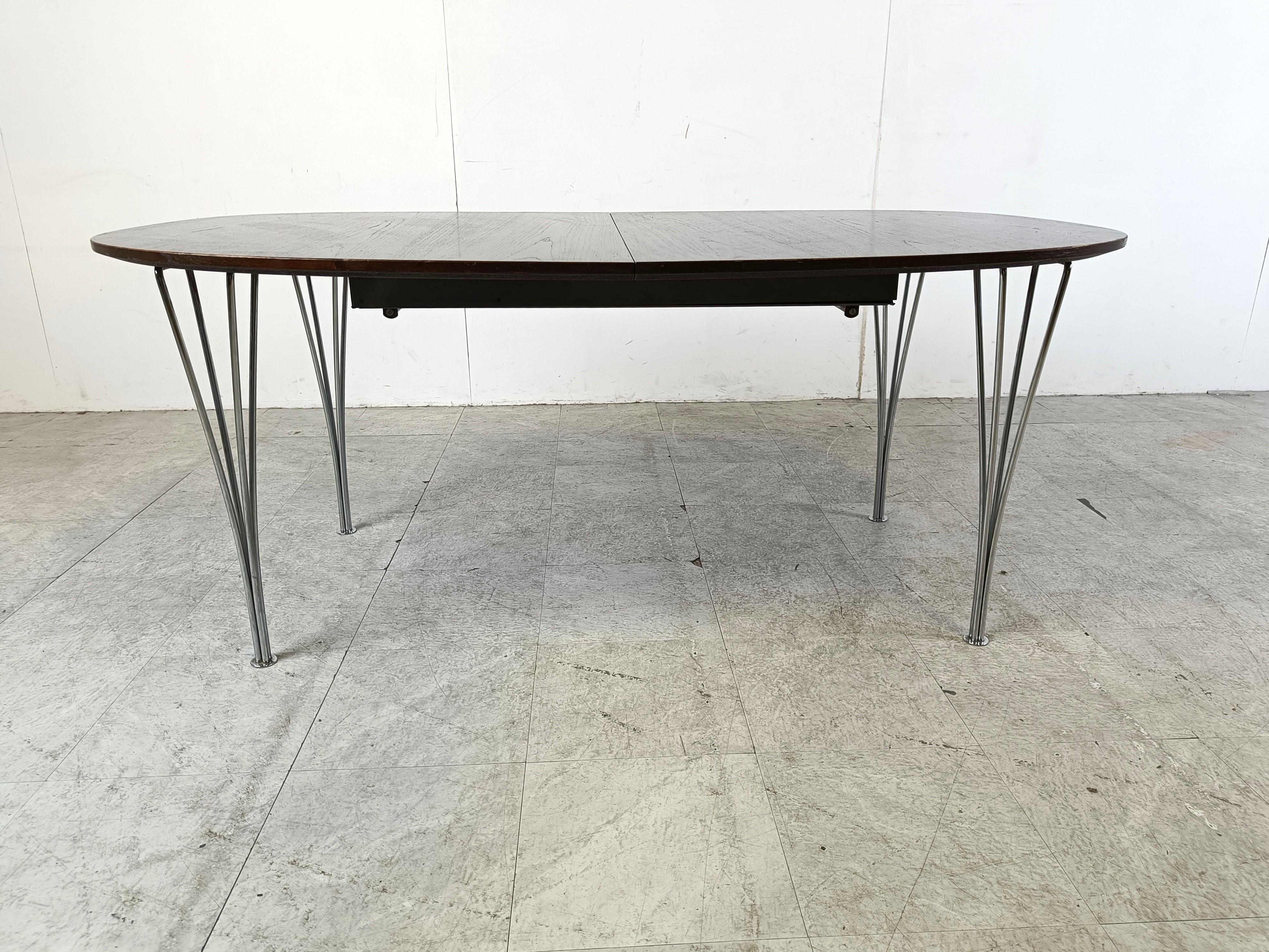 Elliptical Table by Piet Hein & Bruno Mathsson for Fritz Hansen, 1960s In Good Condition In HEVERLEE, BE