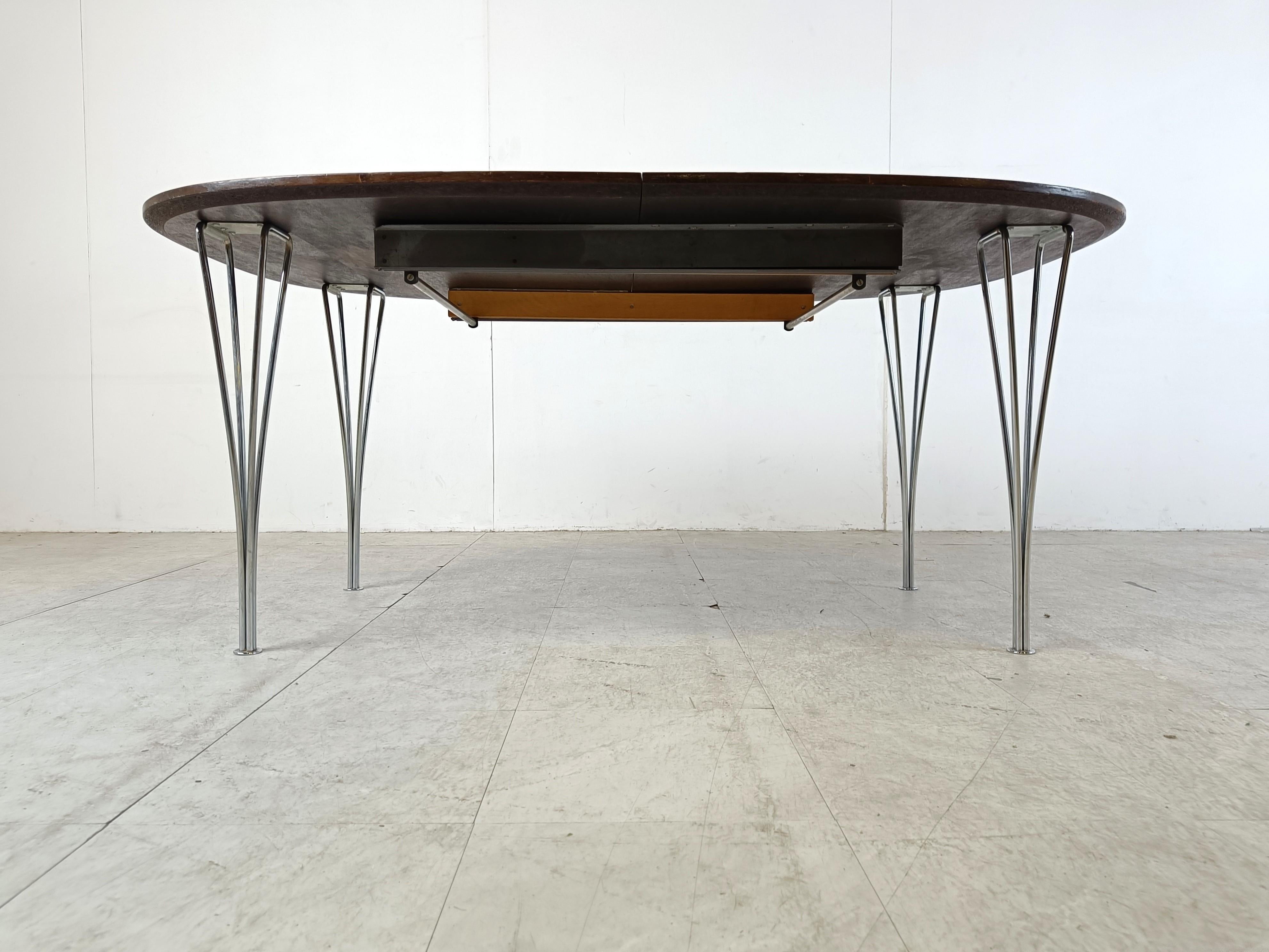 Mid-20th Century Elliptical Table by Piet Hein & Bruno Mathsson for Fritz Hansen, 1960s