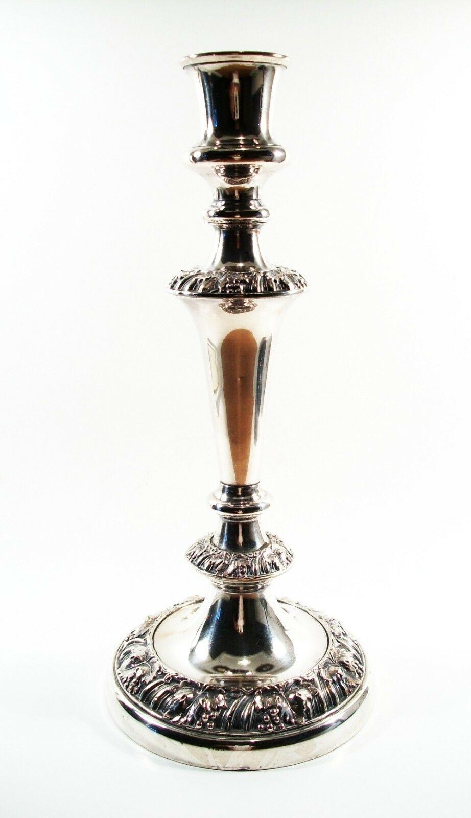 Victorian Ellis Barker, Antique Silver Plate Candlestick, England, Early 20th Century For Sale