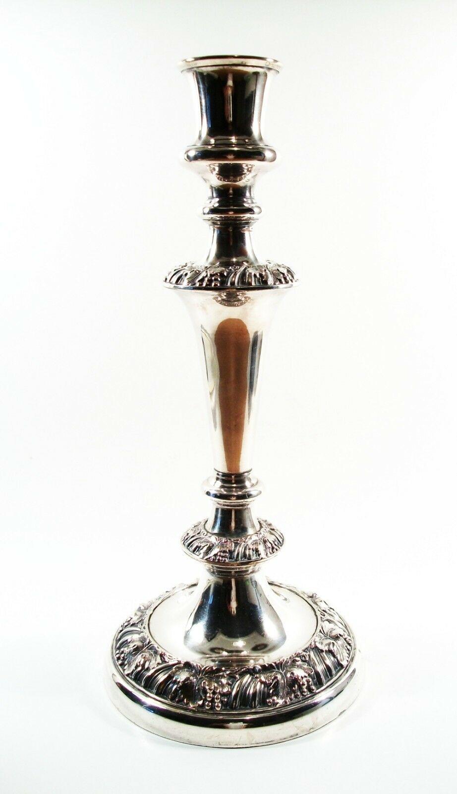 British Ellis Barker, Antique Silver Plate Candlestick, England, Early 20th Century For Sale