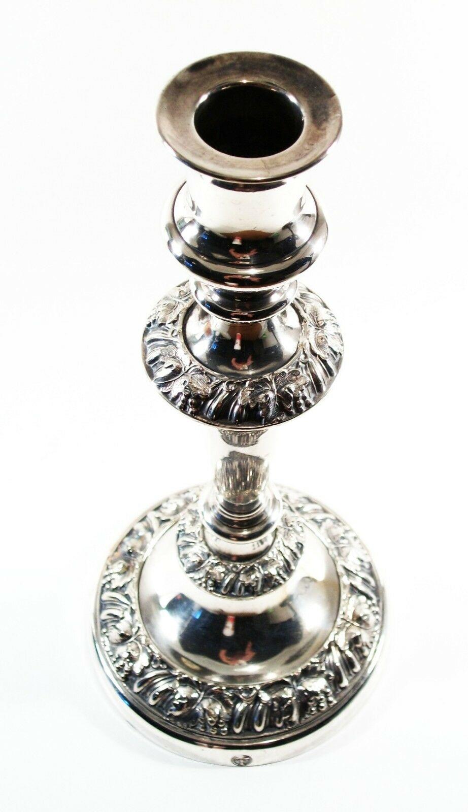 Ellis Barker, Antique Silver Plate Candlestick, England, Early 20th Century For Sale 3