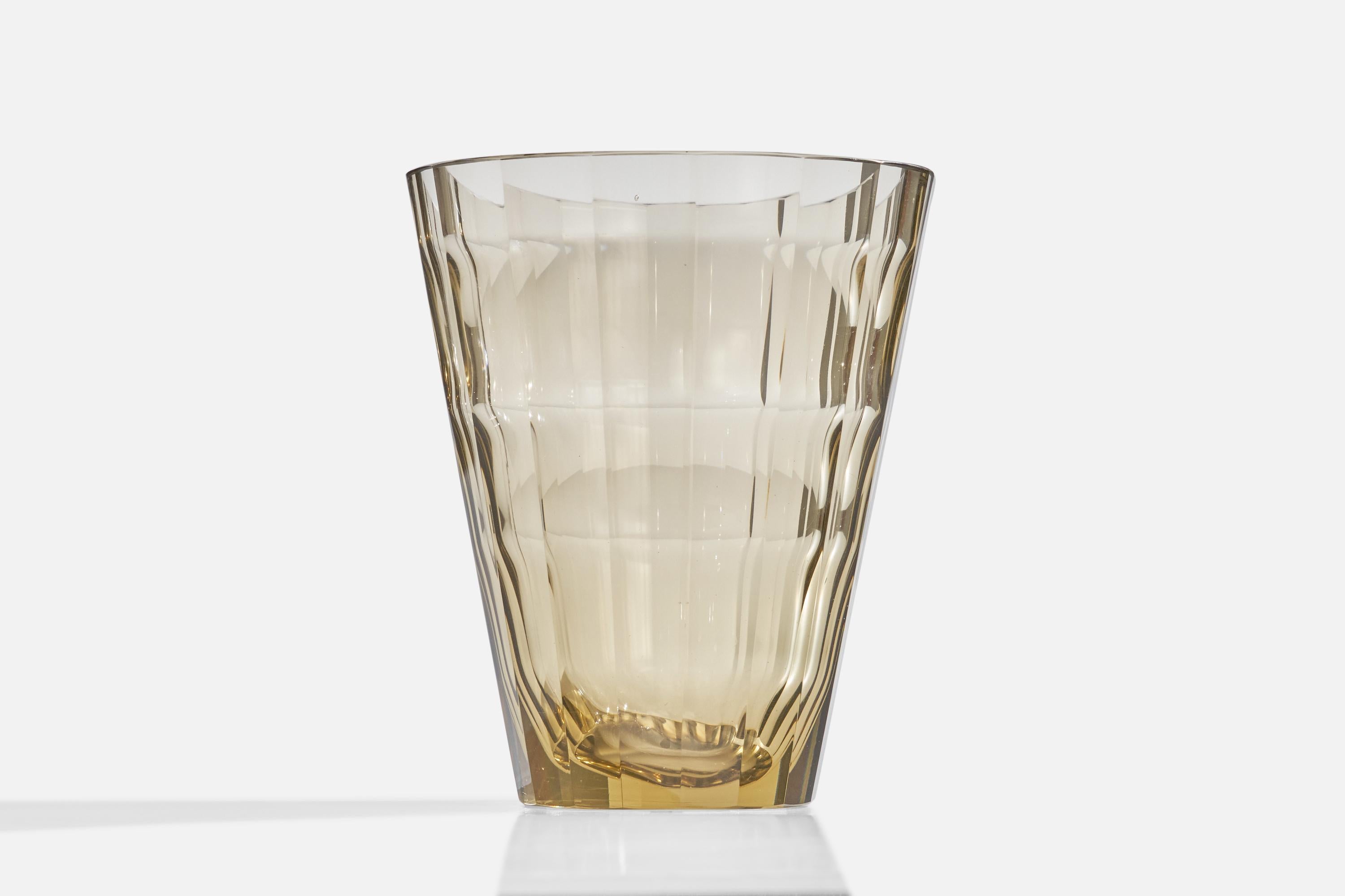 Swedish Ellis Berg, Vase, Glass, Sweden, 1930s For Sale