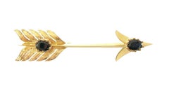 ELLIS BROS. - Antique Sapphire & 18K Gold Arrow Brooch - Canada - Circa 1900