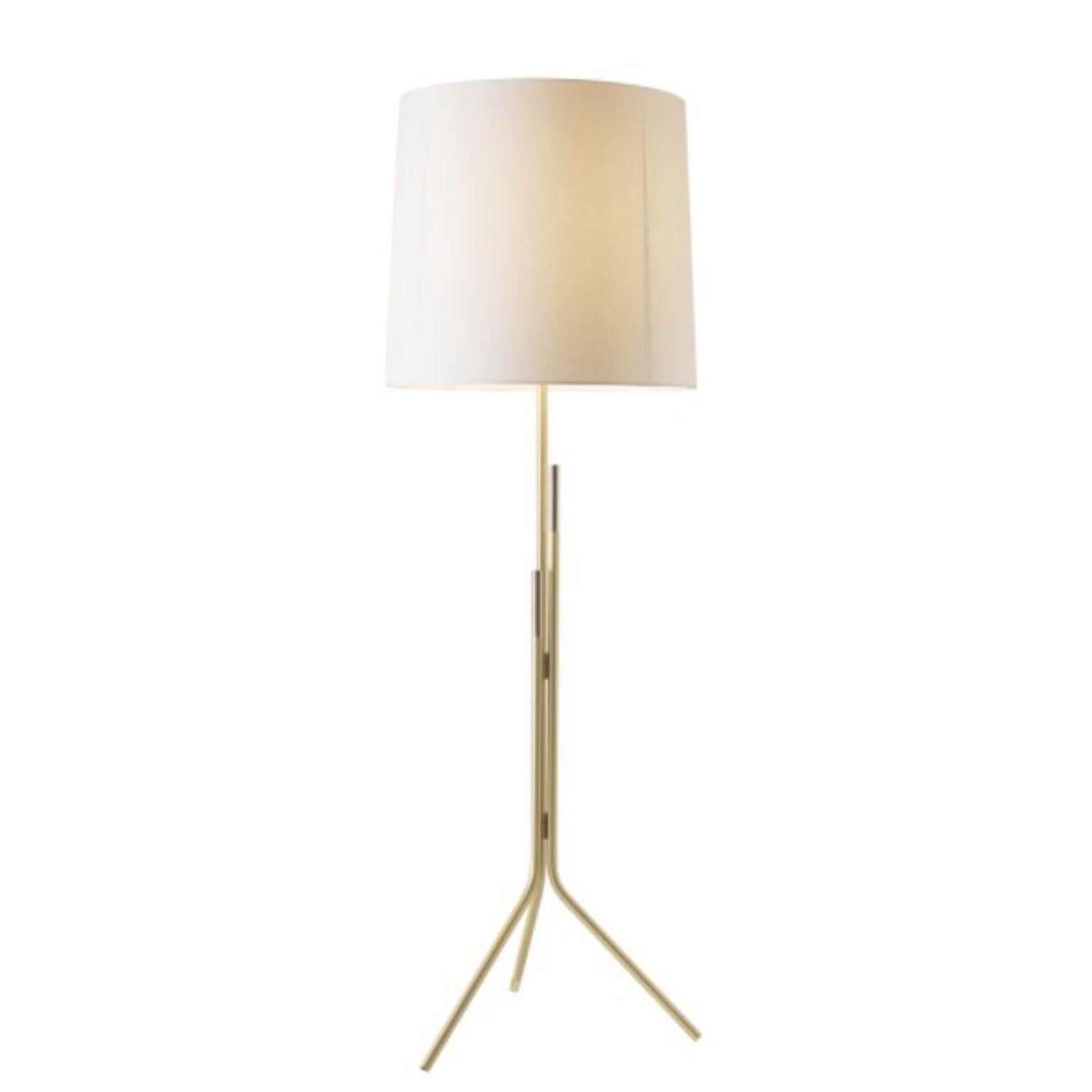 Ellis Floor Lamp by Hervé Langlais
Dimensions: D60x H55 cm
Materials: Solid brass, Lampshade Drop Paper® M1, Black textile cable (2m).
Others finishes and dimensions are available.

All our lamps can be wired according to each country. If sold