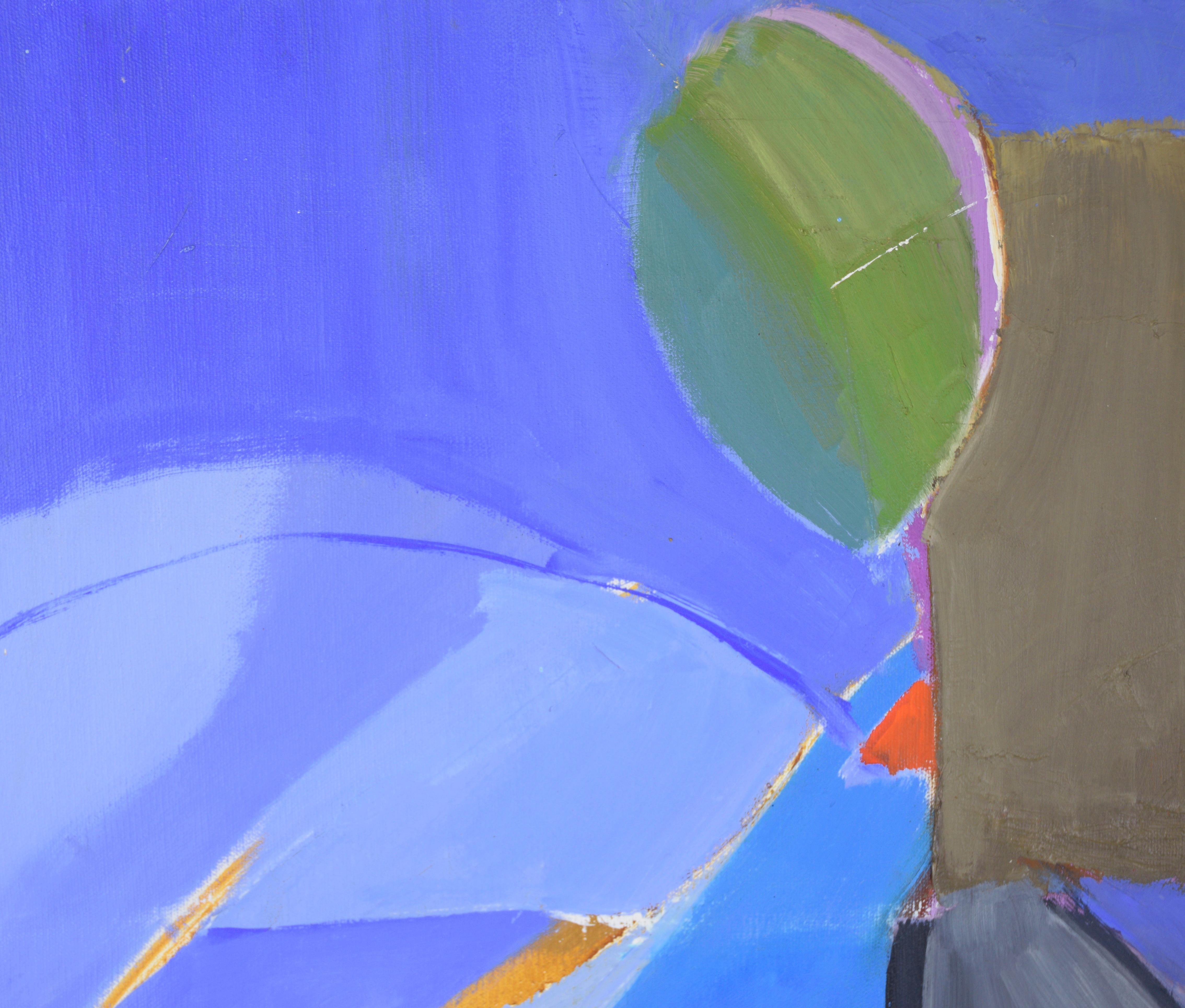 Bay Area Kubistische Figur in Öl auf Leinwand – Painting von Ellis Hopkins