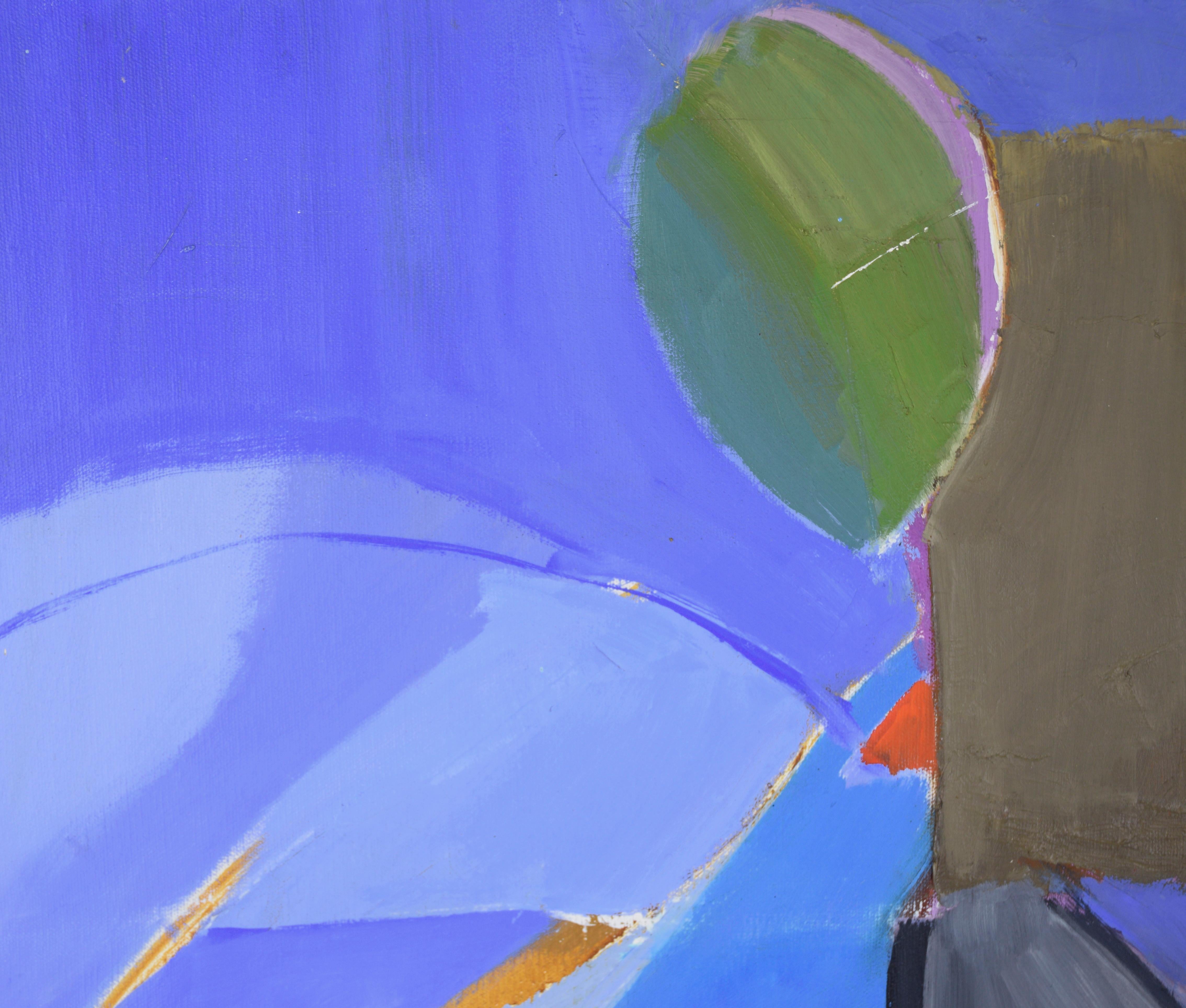 Bay Area Kubistische Figur in Öl auf Leinwand (Amerikanische Moderne), Painting, von Ellis Hopkins