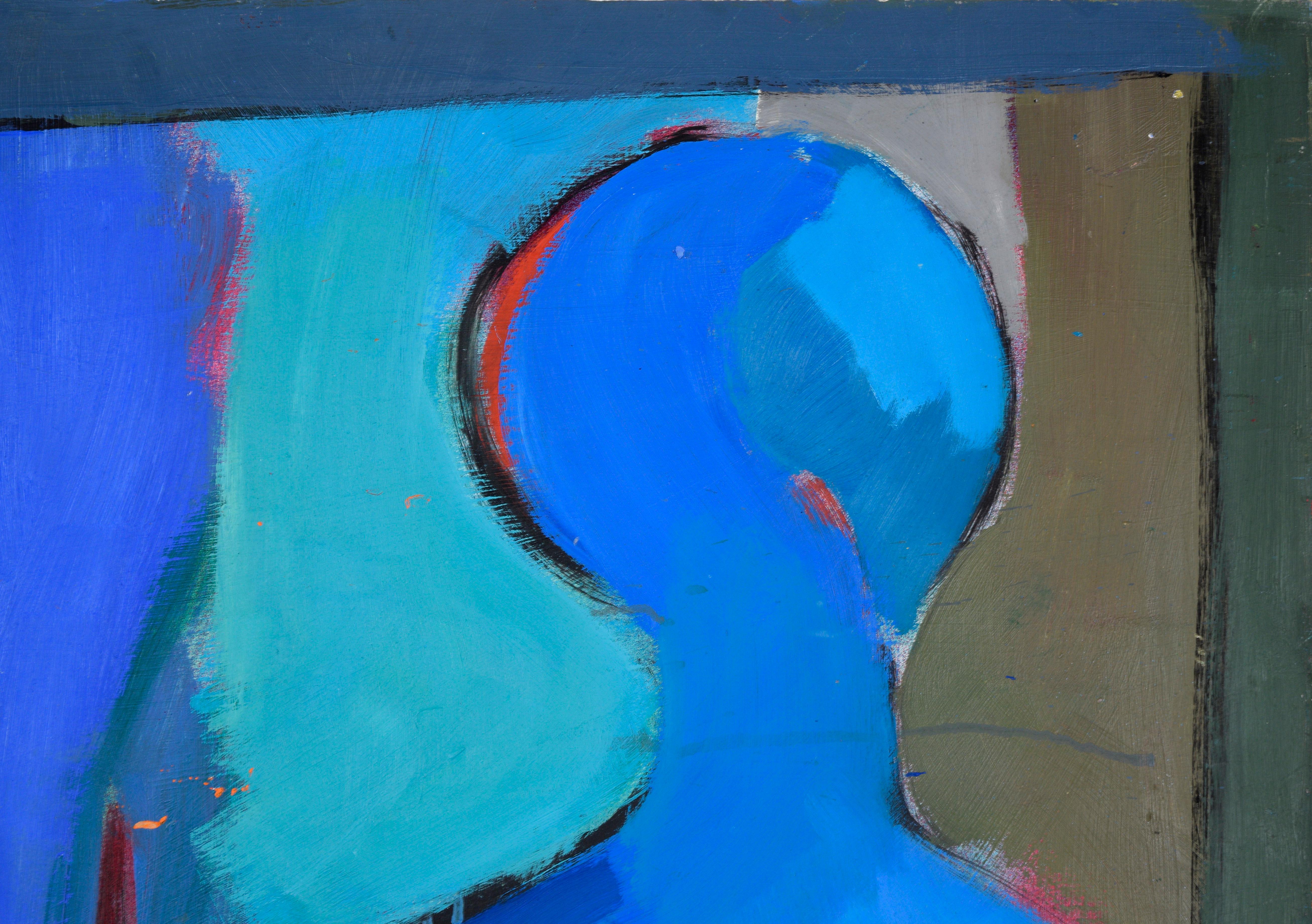 Color Block Abstracted Still Life with Bust - Brown Figurative Painting by Ellis Hopkins