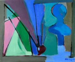Color Block Abstracted Still Life with Bust
