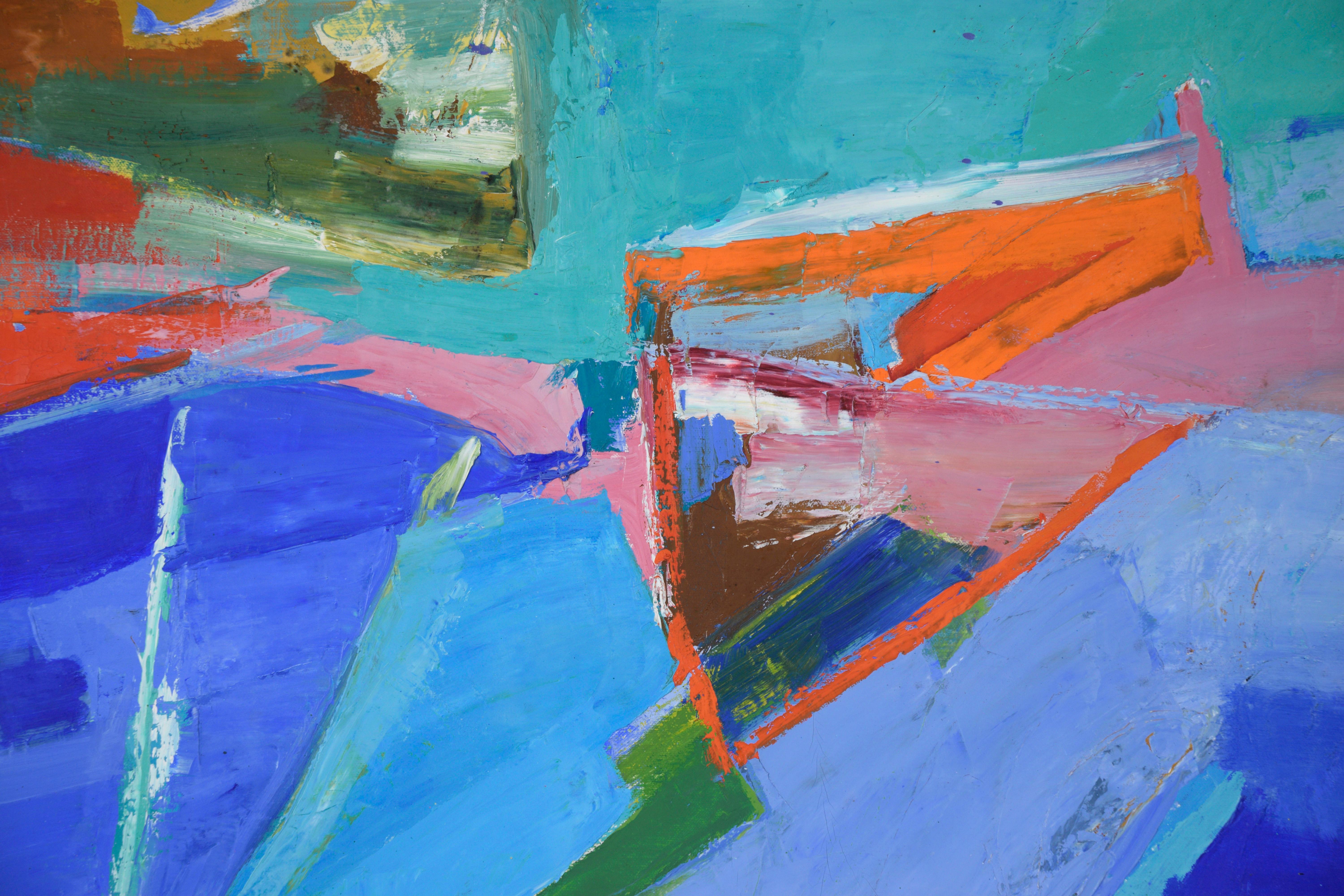 Colorful Abstracted Landscape in the Style of Diebenkorn - Painting by Ellis Hopkins