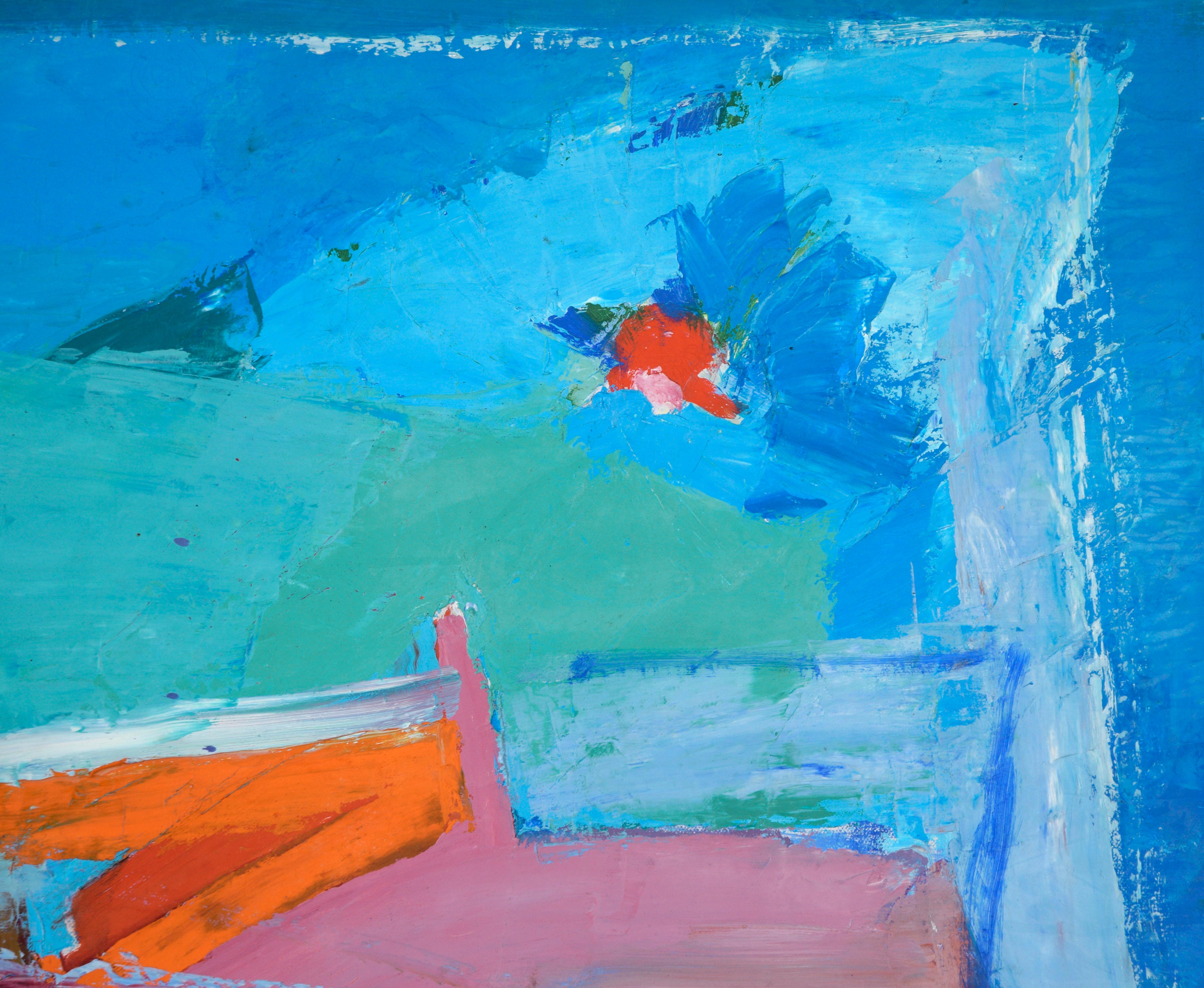 Colorful Abstracted Landscape in the Style of Diebenkorn - American Modern Painting by Ellis Hopkins