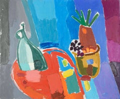 Colorful Modernist Still Life with Jug and Plant