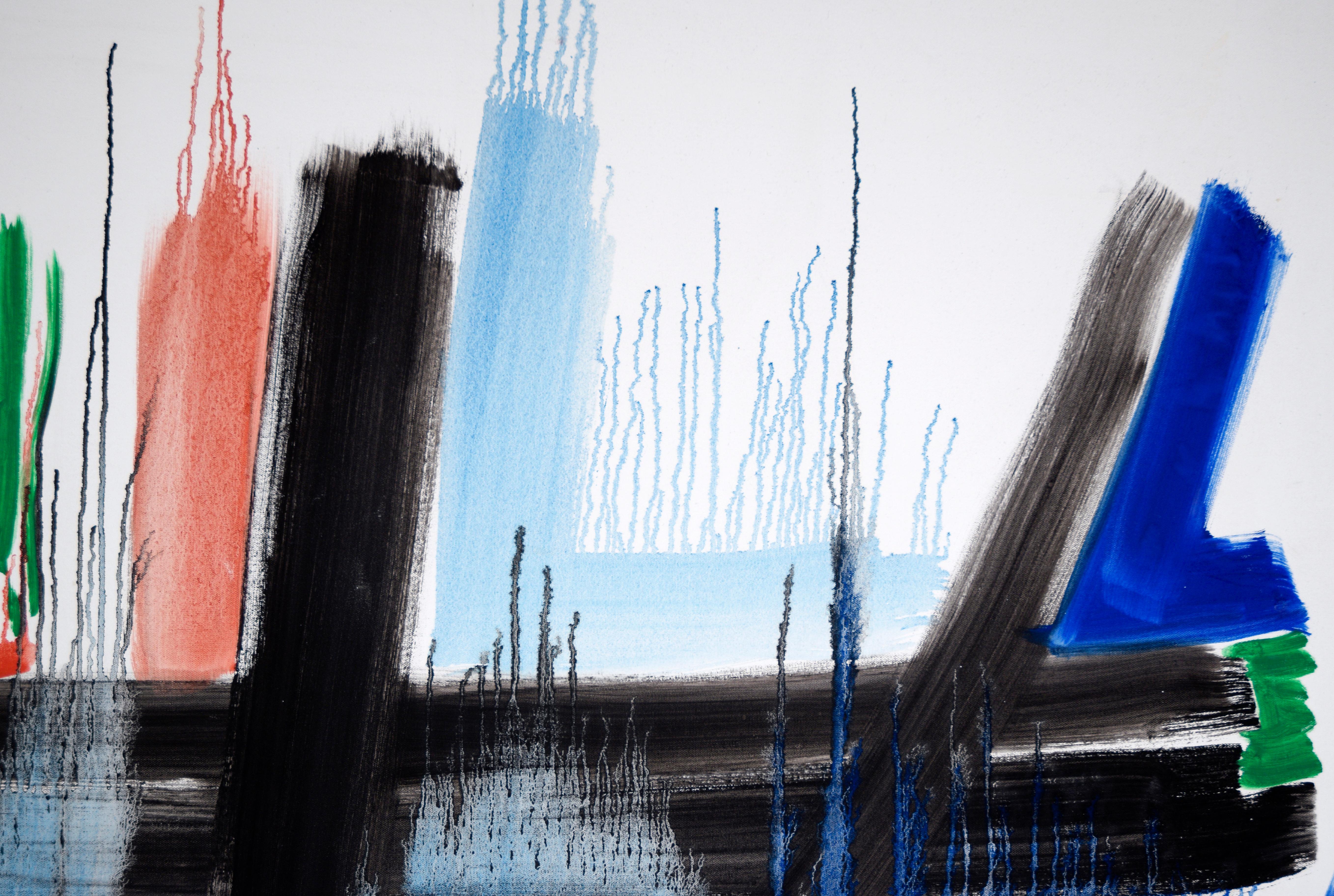 Large-Scale Abstract Composition in Acrylic on Canvas - Color-Field Painting by Ellis Hopkins