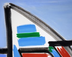 Large-Scale Abstract Composition with Triangles in Acrylic on Canvas