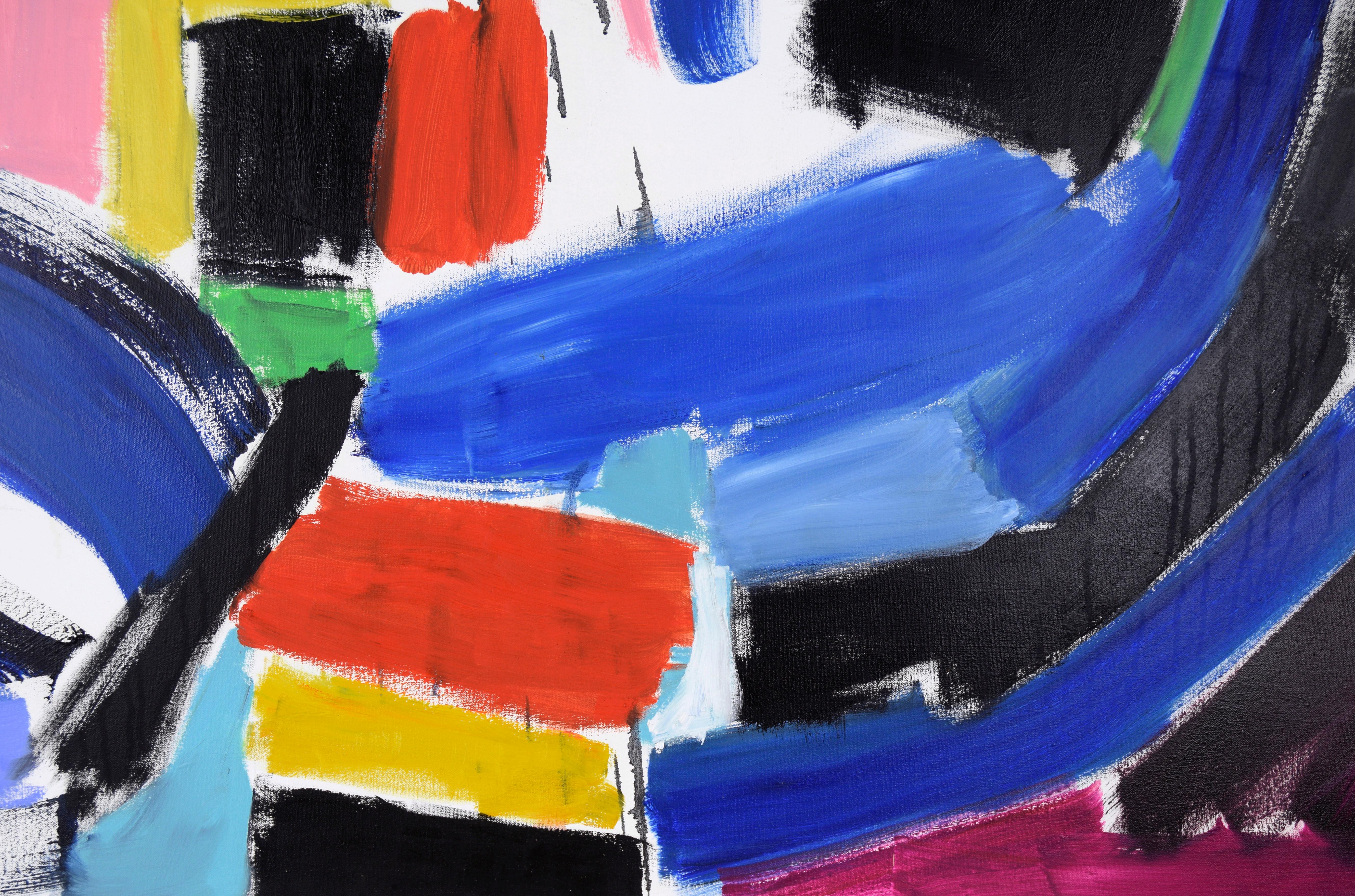 Large-Scale Multicolored Color Block Abstraction in Acrylic on Canvas

Abstract composition by Ellis Hopkins (American, b. 1952). In this exuberant abstract composition, Hopkins orchestrates a vibrant collision of color and form, channeling the