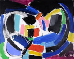 Large-Scale Multicolored Color Block Abstraction in Acrylic on Canvas