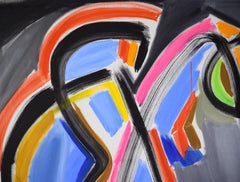 Neon Shapes - Large-Scale Abstract Composition in Acrylic on Canvas