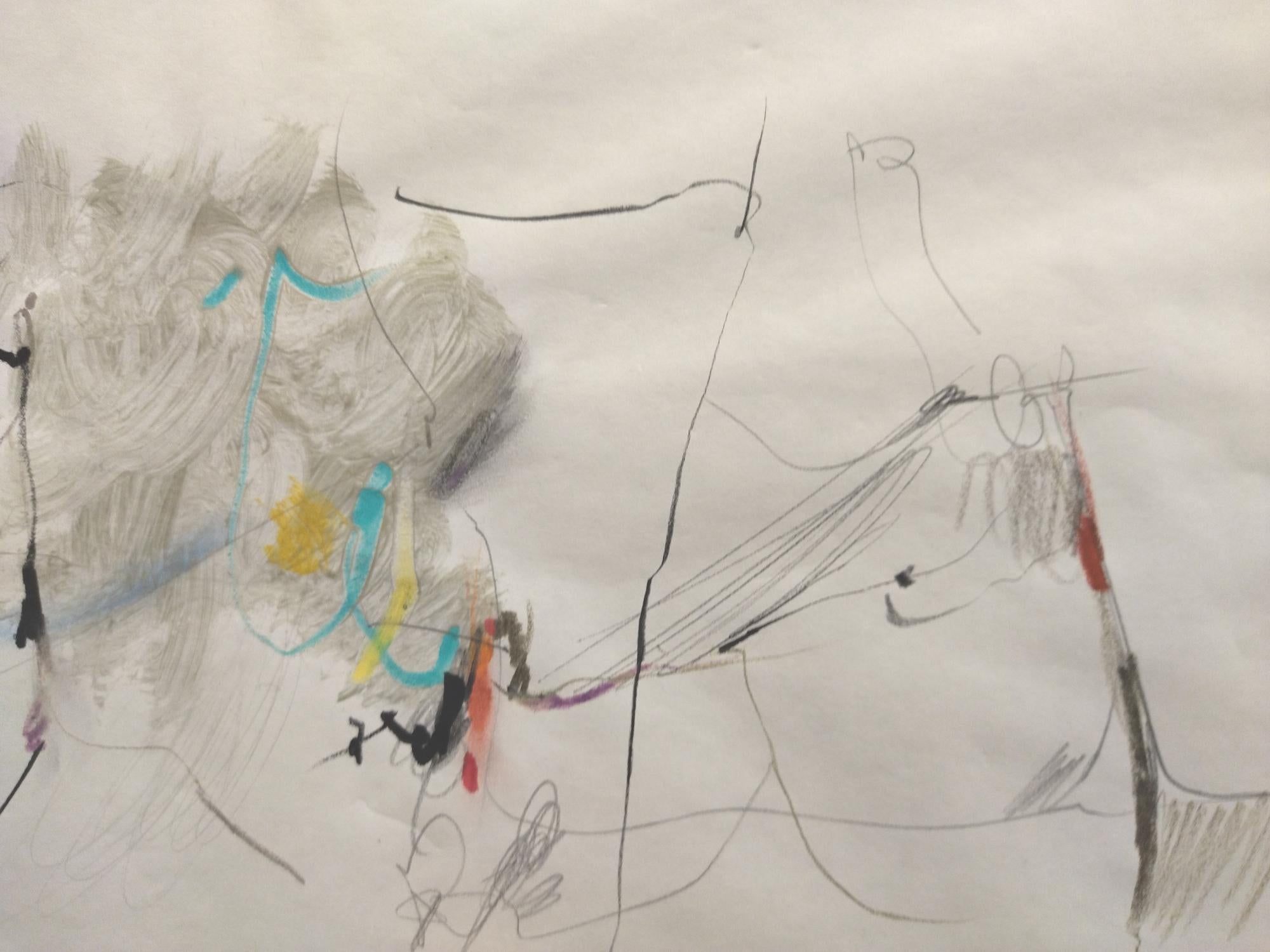 E. Jacobson 15 Colori... dipinto originale - Abstract Painting Beige di Ellis JACOBSON