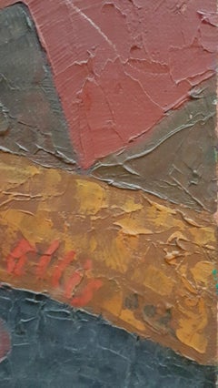 Eine Liebesgeschichte in Rom - 21. Jahrhundert, abstraktes Ölgemälde, Landschaft, farbenfrohe