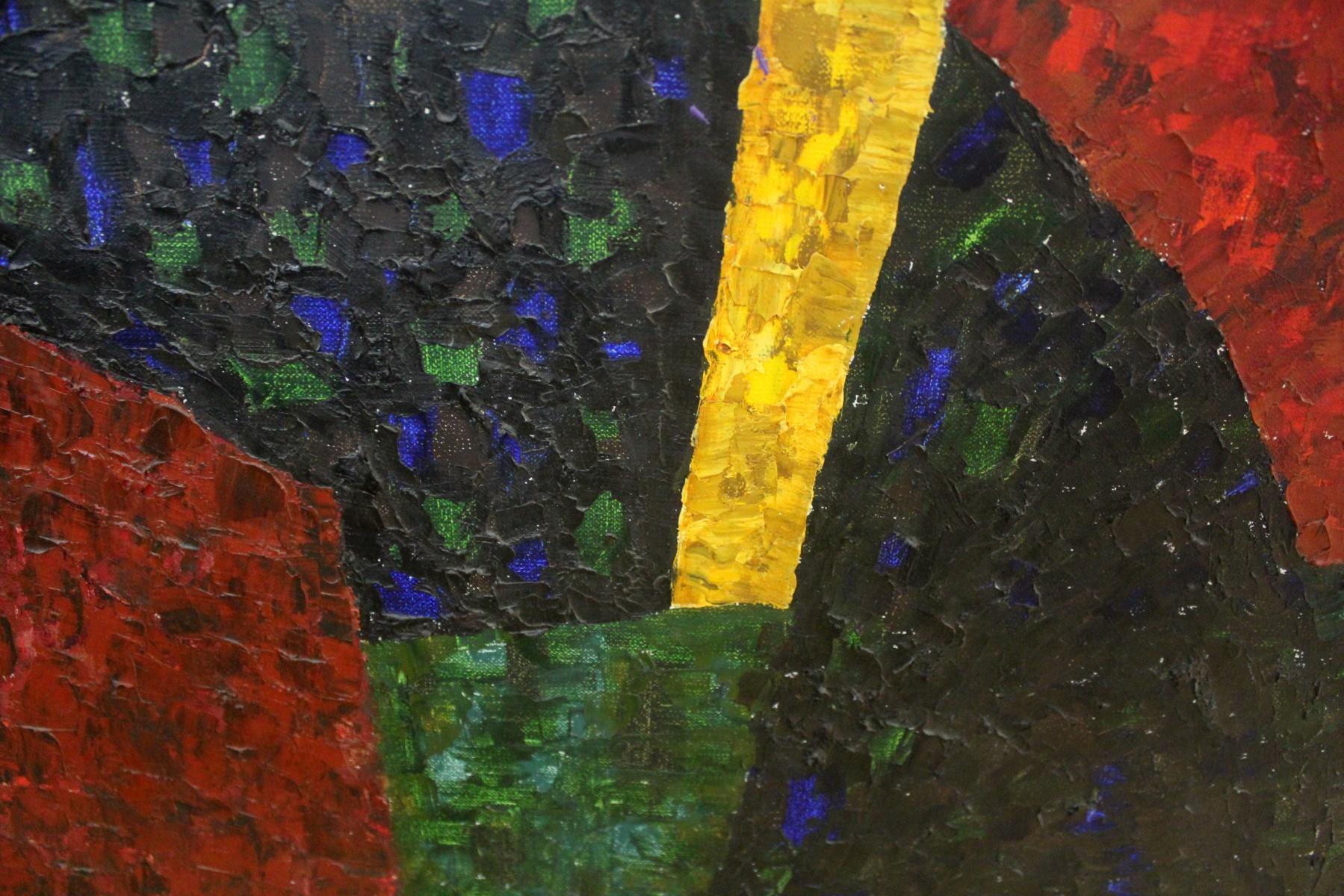 Arezzo, mon amour - XXIe siècle, peinture abstraite à l'huile, couleurs vibrantes, géométrique - Autres styles artistiques Painting par Ellis Ostrowska