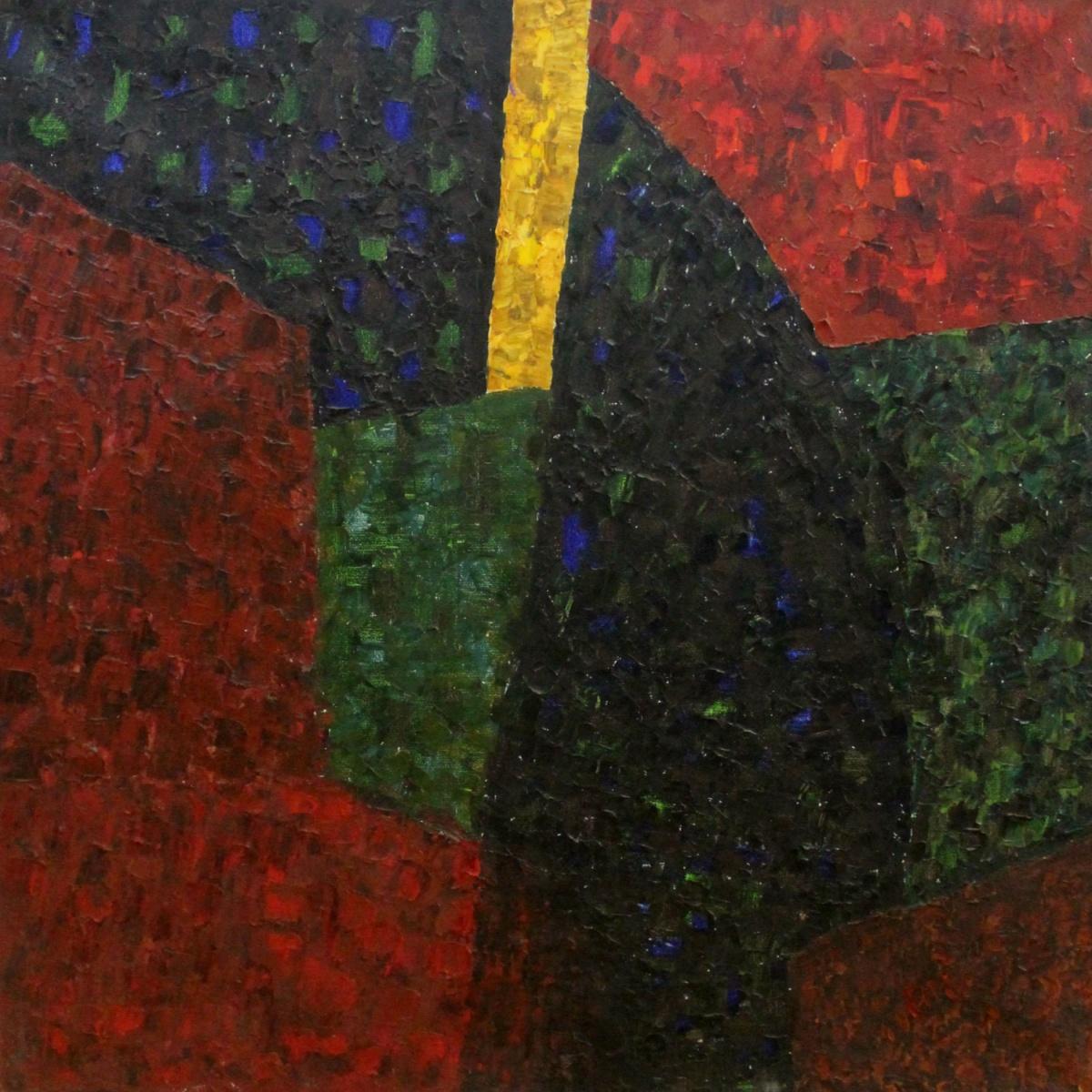 Abstract Painting di Ellis Ostrowska - Arezzo, amore mio - XXI secolo, Pittura astratta ad olio, Colori vivaci, Geometrico