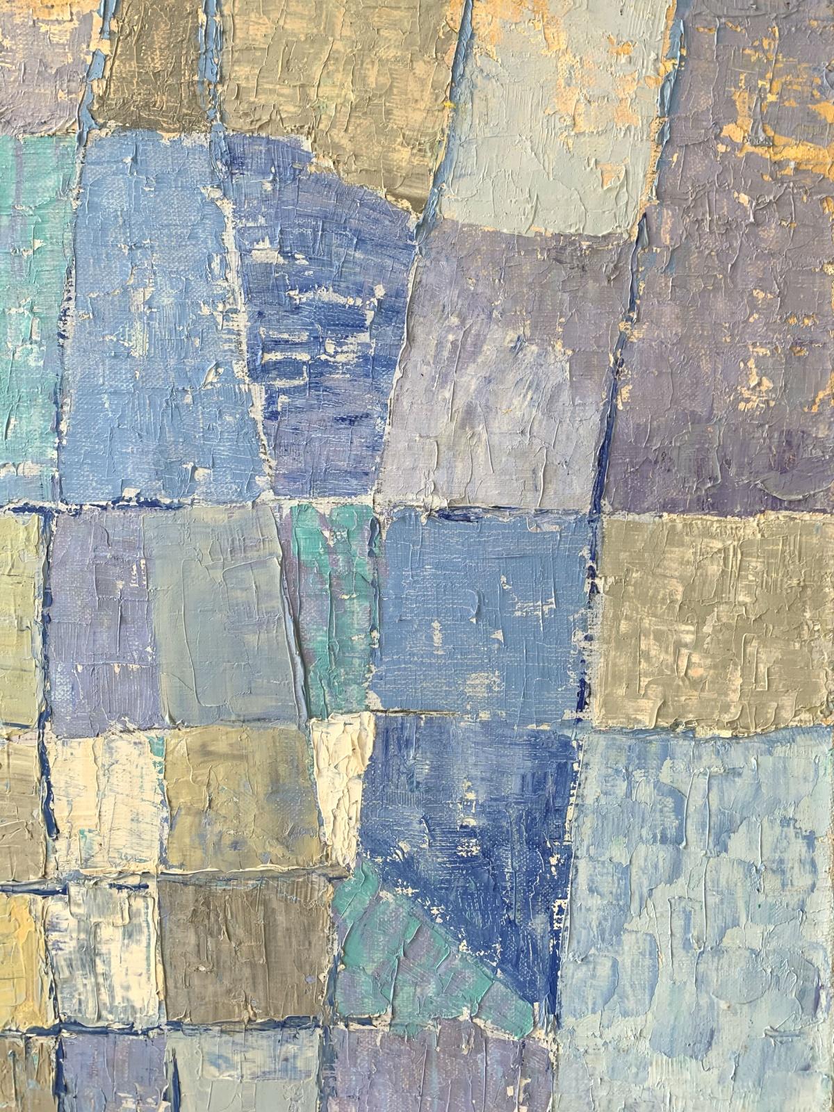 abstraction des bleus - XXIe siècle, peinture à l'huile abstraite contemporaine - Painting de Ellis Ostrowska