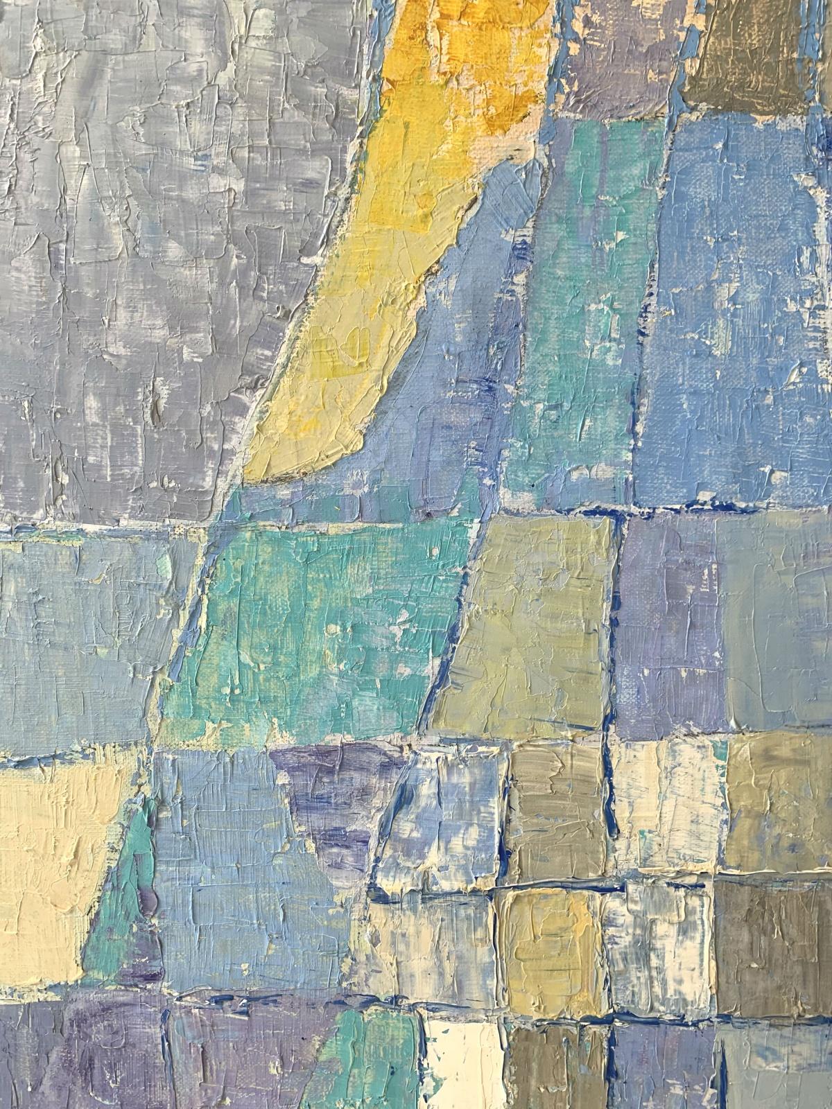 abstraction des bleus - XXIe siècle, peinture à l'huile abstraite contemporaine - Autres styles artistiques Painting par Ellis Ostrowska